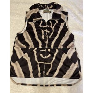 DAY ONE CAMOUFLAGE Womens' Large Zebra Cowboy Suede Vest Size Medium‎